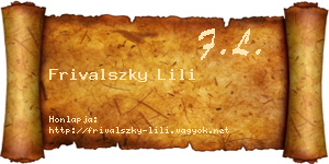 Frivalszky Lili névjegykártya