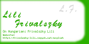 lili frivalszky business card
